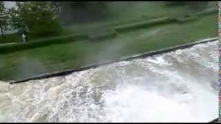 Staumauer Talsperre Pirk 232013 Hochwasser Vogtland [upl. by Nevak608]