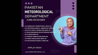 Pakistan Meteorological Department Jobs December 2024 Apply Online Observers amp Others PMD Latest [upl. by Constancy]