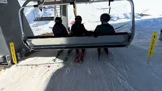 Riding the brand new DeMoisy Express 6 person chair lift at Snowbasin Utah on the last day of 2023 [upl. by Hamlani]