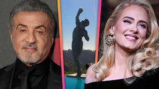 Sly Stallone REACTS to Adele Keeping Rocky Statue at Former Mansion [upl. by Asilam608]