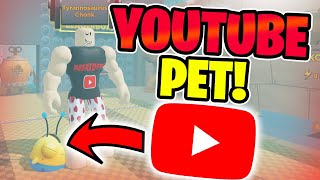 HOW TO GET THE YOUTUBE PET  Strongman Simulator [upl. by Nunnery101]