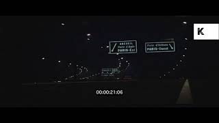 1970s Paris France Autoroute du Soleil Driving at Night 35mm [upl. by Nelleeus644]