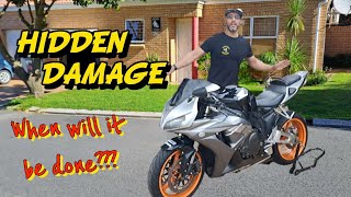 Rebuilding Accident damaged 2007 CBR1000RR Pt5  Replacing Subframe and Battery Tray [upl. by Haramat]