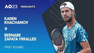 Karen Khachanov v Bernabe Zapata Miralles Highlights  Australian Open 2023 First Round [upl. by Irec676]