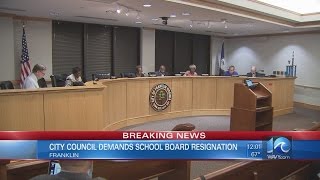 Franklin city council demands resignation of school board [upl. by Dobson329]