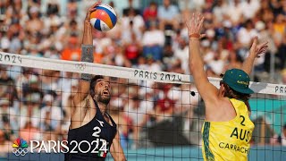 Italy cruises past Australia in mens beach volleyball match  Paris Olympics  NBC Sports [upl. by Dich]