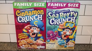 Cap’N Crunch’s Cinnamon Crunch amp Sea Berry Crunch Cereal Review [upl. by Thetes345]