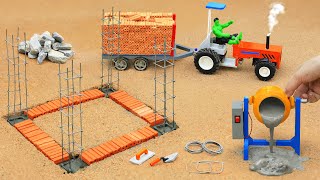 Diy Tractor making Concrete Mixture Machine  House construction Science Project [upl. by Yolande794]