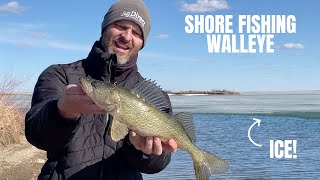 Shore Fishing Walleyes on Icy ND Lakes [upl. by Dex]