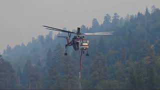 Line Fire Day 9 Skycrane dippin in Jenks Lake 5pm Fri Sept 13 2024 [upl. by Bigod]