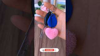 Diy wool pom pomheart pom pompom making wool craft pompom Keychain diytrending [upl. by Lirret402]