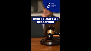 What To Say At Deposition legal deposition [upl. by Rockefeller]