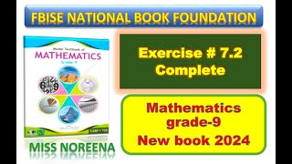 Class 9 Exercise 72 NBF Maths Ex 72 Class 9th federal board FBISE Math national Book foundation [upl. by Pandolfi]