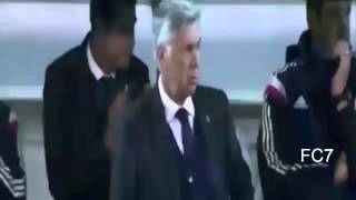 Carlo Ancelotti imitate celebration Cristiano Ronaldo Eibar vs Real Madrid 221114 HD [upl. by Desirae]