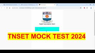 TN SET Mock TEST 2024 from Manonmanium Sundaranar University Exam updates [upl. by Shirlie983]