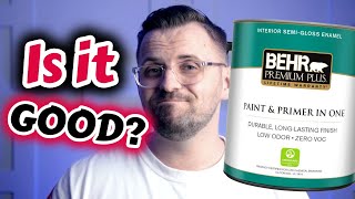 BEHR PREMIUM PLUS PAINT AND PRIMER IN ONE  HOME DEPOT PAINT REVIEW [upl. by Giovanna]