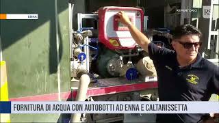 Fornitura di acqua con autobotti ad Enna e Caltanissetta [upl. by Adnovad]