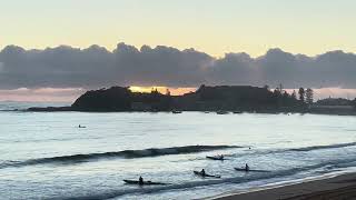 Early morning at Terrigal Sunrise Splashing waves Terrigal ‘Blowhole’ Reflections Silhouettes [upl. by Einalem]