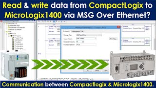 How to read amp write data from CompactLogix to MicroLogix1400 via MSG Over Ethernet nework  hindi [upl. by Marlene309]