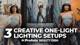 3 ONELIGHT Street Portrait Lighting Setups  Profoto Beauty Dish [upl. by Arivle617]