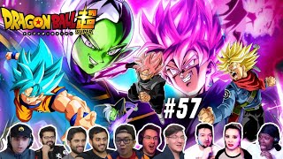 ⚡GOKU AND TRUNKS VS GOKU BLACK AND ZAMASU🔥REACTION MASHUP 🐲Dragon Ball Super Episode 57 ドラゴンボール [upl. by Flieger192]