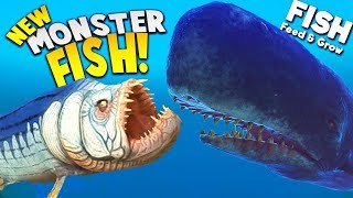 NEW GIANT MONSTER FISH vs GIANT WHALE  Feed and Grow Fish Gameplay [upl. by Atsiuqal]