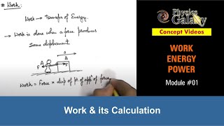 Class 11 Physics  Work Energy Power  1 Work amp its Calculation  For JEE amp NEET [upl. by Haliehs]