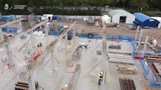 Fly over the construction site new Feringa Building [upl. by Mclyman11]