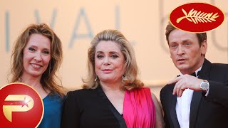 Cannes 2015  Catherine Deneuve et le casting de La tête haute montent les marches [upl. by Philly]