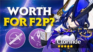 Is Clorinde WORTH For F2P  Full Details SIMPLIFIED [upl. by Raseac]