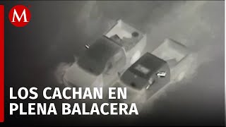 Dron capta enfrentamiento a balazos entre sicarios en Tamaulipas [upl. by Yaj600]