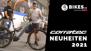 Corratec Neuheiten 2021  EPower 180 Enduro EMTB Revo BOW Hardtail Life CX6 Trekking EBike [upl. by Chuu743]