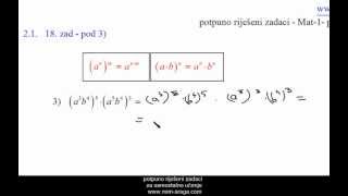 Potpuno riješeni zadaci po školskoj zbirci Mat1dakićpotencije 21zad18 pod 3 [upl. by Naxor]