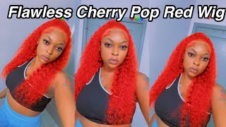 Flawless Cherry Pop Red wig Ft Goldleaf JYZ My first time wearing a red wog [upl. by Rodrich]