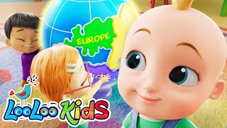 NEW  Seven Continents  Ten in a bed 🌍 Toddler Music and Nursery Rhymes by LooLoo Kids [upl. by Notla]