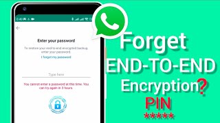 Reset WhatsApp End to End Encrypted Password  Restore Encrypted Password on WhatsApp [upl. by Enined]