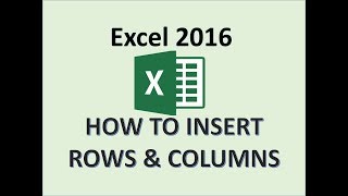 Excel 2016  Add Rows and Columns  How to Insert a Row amp Column in MS 365  Multiple Cells on Table [upl. by Woodring]