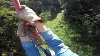 Extreme Tarzan Swing in Costa Rica Monteverde Extremo Park [upl. by Onairelav264]