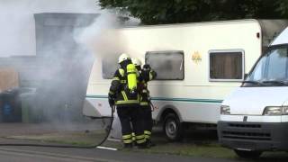 13052014  Eppelheim Toter bei Wohnwagenbrand [upl. by Eirrok30]