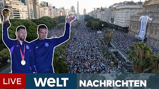 ARGENTINIEN empfängt seine WELTMEISTER  Ankunft in Buenos Aires  WELT Live dabei [upl. by Calan]