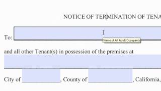 30 Day Notice to Quit or Terminate Tenancy  How to Fill Out by San Diego Eviction Attorney [upl. by Nnylf]