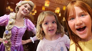 ADLEY and NAVEY dance with RAPUNZEL Princess Surprise on a Disney Cruise for Nikos 6th Birthday [upl. by Av]