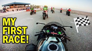 Ninja H2 gets SMOKED by EVERYONE in an ACTUAL RACE MaxyDaily [upl. by Eelrefinnej]