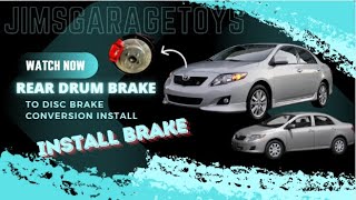 20092019 Toyota Rear Drum Brake to Disc Brake Conversion Installed  2009 Corolla S Turbo [upl. by Cenac]