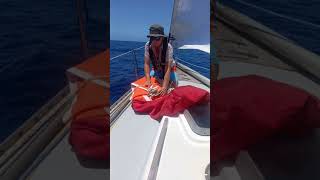 Rigging a storm jib on a 12m yacht stormjib stormsail [upl. by Animsaj98]