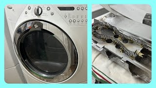 Dryer not Heating EASIEST way to troubleshoot and replace Whirlpool Duet Heating Element [upl. by Judenberg]