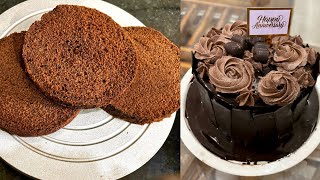 How to make Chocolate Cake with Chocolate Buttercream Frosting  For Beginners  Cake Decorating [upl. by Yekciv]