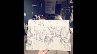 Sketching Taiwan apartment process Drawing interior ✍️ genebond archisketch urbansketchers [upl. by Lucretia]