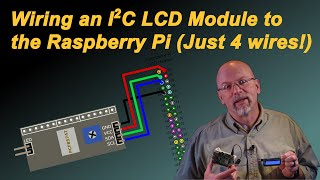 Wiring an I2C LCD Module to the Raspberry Pi Just 4 wires [upl. by Rainger]