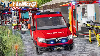 LS19 FarmerTown 2 64 HOCHWASSER  Großeinsatz für Feuerwehr und THW  LANDWIRTSCHAFTS SIMULATOR 19 [upl. by Rufena]